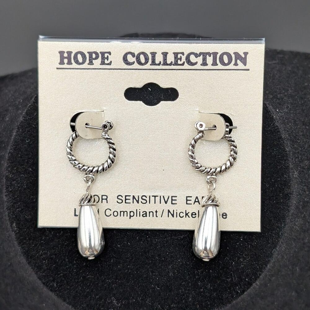 Hope Collection Silver Tone Drop Earrings Nickel Free Lead Compliant Sensitive
